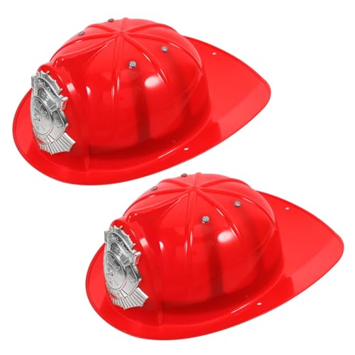 Kisangel 2 Stück Feuerwehrhelm Roter Kunststoff Feuerwehrmann Helm für Rollenspiel Fasching Halloween und Party Verstellbar Leicht für Jungen und Mädchen Feuerwehr Kostüm Kisangel 2 Stück Feuerwehrhelm Roter Kunststoff Feuerwehrmann Helm für Rollenspiel Fasching Halloween und Party Verstellbar Leicht für Jungen und Mädchen Feuerwehr Kostüm von Kisangel