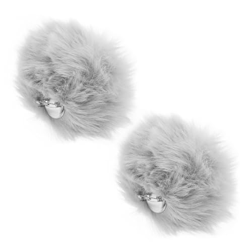 Kisangel 2 Stück Flauschiger Bunny Tail Clips aus Plüsch Weiche Hasenschwanz Kostüm Accessoires mit Anstecknadel Cosplay Party Dekoration für Hasen Kostüm Bequem und Einfach Anzubringen von Kisangel