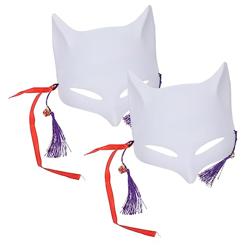 Kisangel 2 Stück Fox Maske aus PVC Unlackierte Maskerade Maske für Diy für Kostümpartys und Cosplay Bemalbar für Erwachsene von Kisangel