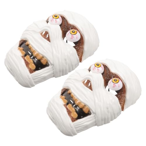 Kisangel 2 Stück Gruselige Halloween Maske Horrifik Gesichtsmasken für Erwachsene Einzigartige Cosplay Maske für Mottopartys Verstellbare Sichere Kunststoffmaske für Halloween Events von Kisangel