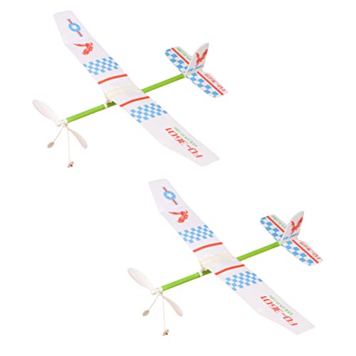 Kisangel 2 Stück Gummiband Betriebenes Flugzeug Modell Biplane für Lernspielzeug für Jungen für Kreative Beschäftigung und Familienaktivitäten von Kisangel