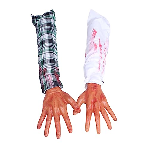 Kisangel 2 Stück Halloween Fake Hände Gruselige Hand Requisiten für Haunted House Dekoration für Halloween Feiern für Scherzartikel und Partystimmung von Kisangel