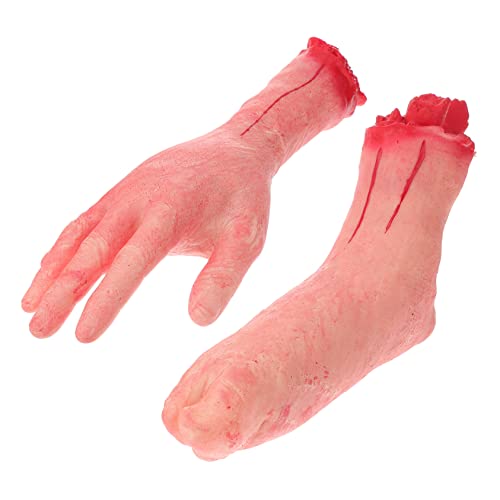 Kisangel 2 Stück Halloween Scherzspielzeug Realistische Fake Hand und Fuß für Gruselige Streiche und Partydeko Lustige Halloween Requisiten für Schockeffekte und Themenpartys Kisangel 2 Stück Halloween Scherzspielzeug Realistische Fake Hand und Fuß für Gruselige Streiche und Partydeko Lustige Halloween Requisiten für Schockeffekte und Themenpartys von Kisangel