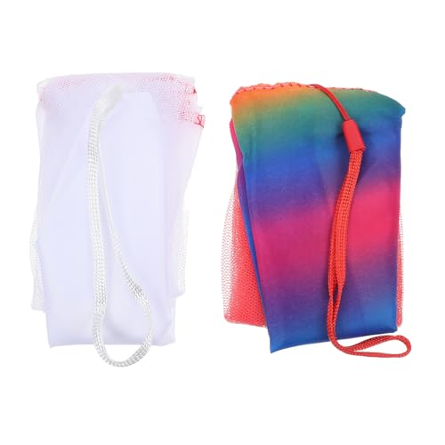 Kisangel 2 Stück Handgeworfene Fallschirmspielzeuge mit Geschenkbeutel Outdoor Wurfspiel für Bunte und Weiße Hängekordeln Fördert Geschicklichkeit und Spielspaß im Garten Partys von Kisangel