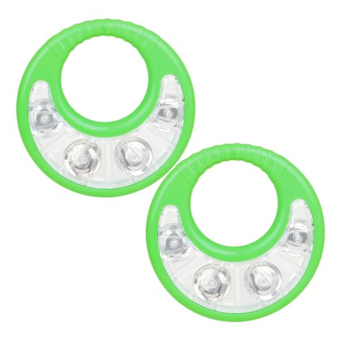Kisangel 2 Stück Handheld Tambourine Teiliges für Kindersicheres Abs Musikinstrument Leichter Percussion Tamburin mit Hellem rutschfest für Rhythmusförderung und Musikspiele von Kisangel
