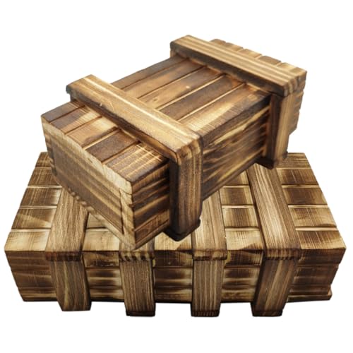 Kisangel 2 Stück Holz Puzzle Box Teiliges Pädagogische Holzspielzeug Geheimfachkiste Kreatives Geduldspiel für Erwachsene Fördert Problemlösung und Selbstvertrauen von Kisangel