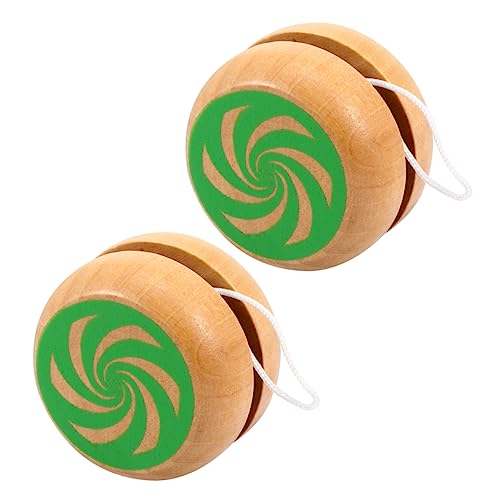 Kisangel 2 Stück Holz Yo Yo Teiliges Buntes Kinderspielzeug aus Robustem Holz Handliches Lernspielzeug Handgelenkskraft Glatte Oberfläche Sicher für von Kisangel