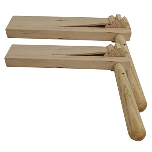 Kisangel 2 Stück Holzspielzeug Kastagnetten für Sicheres Musikinstrument aus Hochwertigem Holz Fördert die Musikalische Frühförderung für Sportliche Veranstaltungen und Spielgruppen von Kisangel