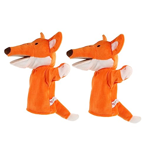 Kisangel 2 Stück Interaktive Handpuppen Fuchs mit Beweglichem Mund Plüschspielzeug für Pädagogisch Geeignet für Kindergarten und Vorschule Fördert Kreativität und Sprachentwicklung von Kisangel