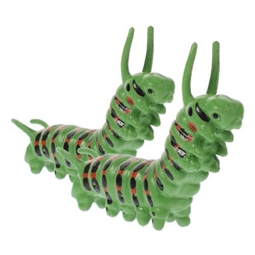 Kisangel 2 Stück Kognitive Insektenspielzeuge realistisch Halloween für beängstigend Dekoration Künstliches Raupenornament Gefälschtes Raupenmodell Raupenfigur Plastik Green von Kisangel