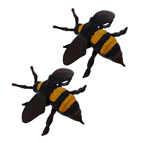 Kisangel 2 Stück Kreative Bienen Modelle Realistische Bienen Figuren aus Hochwertigem für Dekoration Lernzwecke und Halloween Streiche von Kisangel