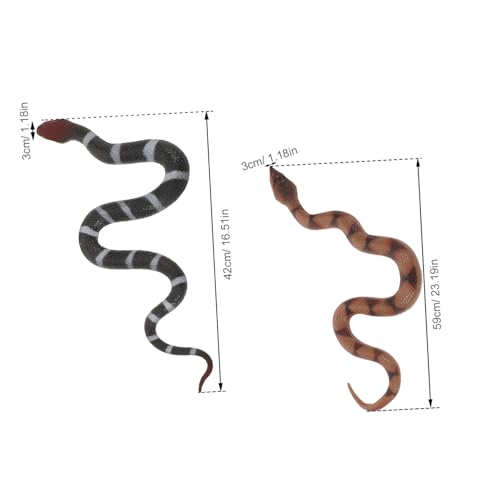 Kisangel 2 Stück Lebensechte Weiche TPR Gummi Schlangenfiguren Realistische Reptilienmodelle für Halloween Streiche Wohn Gartendekoration Vielseitige Tierfiguren für Erwachsene von Kisangel