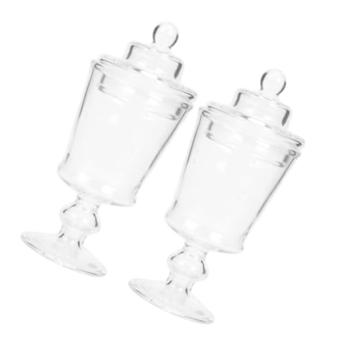 Kisangel 2 Stück Maßstab Kleine Candy Vorratsdosen für Puppenhaus Dekoration Realistische Mini Glasdosen für Küchen und Dioramen von Kisangel