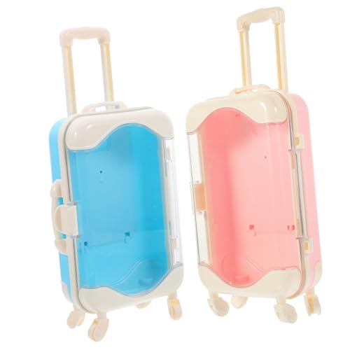 Kisangel Eleganter Mini-Koffer Tragbarer Gepäckkoffer Spielzeug Für Puppen Reisegepäck Miniaturmöbel von Kisangel