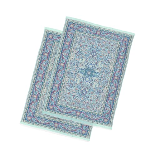 Kisangel 2 Stück Mini-Möbelset Dollhouse Möbeldecke Dollhouse Floor Teppich Miniaturblumblumung Teppich Miniatur-Puppenhauszubehör Miniaturmöbelteppich Decke Stoff von Kisangel