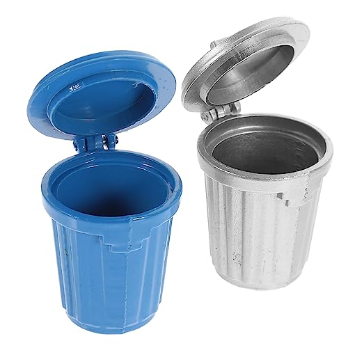 Kisangel 2 Stück Mini Mülleimer Müll DIY Puppenhauszubehör Miniaturen Kleiner Mülleimer Moderne Kleine Mülleimer Kits Mini Dekorationen Blaue Ornamente Mini Hauszubehör von Kisangel