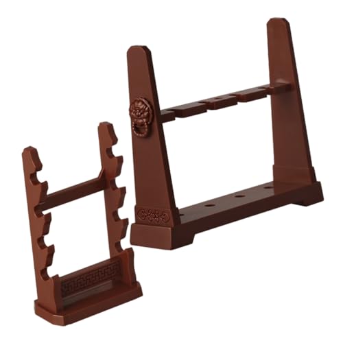 Kisangel 2 Stück Mini Schwerthalter Teiliges Mehrschichtiges Display Regal für Puppenhaus Modell Schwerthalterung zur Aufbewahrung und Präsentation von Miniaturschwertern und Figuren Kisangel 2 Stück Mini Schwerthalter Teiliges Mehrschichtiges Display Regal für Puppenhaus Modell Schwerthalterung zur Aufbewahrung und Präsentation von Miniaturschwertern und Figuren von Kisangel