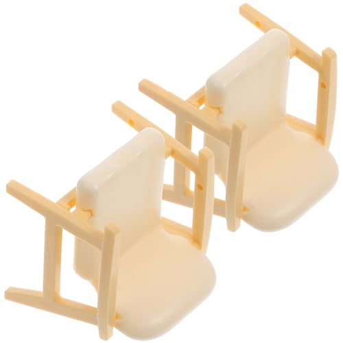 Kisangel 2 Stück Mini -Sofa -Stuhl Couch Hoch Ungefärbt Für Puppenstubensessel Winzig Simulieren Miniatur Klein Puppenhaus Schmücken Stuhlverzierung Mini-Stuhl Abs Beige von Kisangel