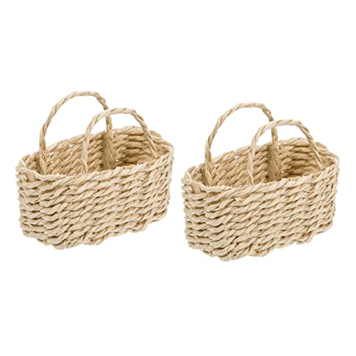 Kisangel 2 Stück Miniatur Miniaturkorb Geflochtener Rattan Aufbewahrungskorb für Puppenhaus Deko Handgefertigt Winziger Deko Korb für Mini Haus Zubehör Kisangel 2 Stück Miniatur Miniaturkorb Geflochtener Rattan Aufbewahrungskorb für Puppenhaus Deko Handgefertigt Winziger Deko Korb für Mini Haus Zubehör von Kisangel