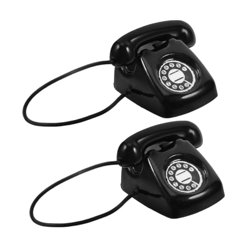 Kisangel 2 Stück Miniatur Retro Telefon Modell aus Legierung Vintage Dekoration für Puppenhaus Robuste Miniatur Telefone für Rollenspiele Sammler und Kreative Deko Kisangel 2 Stück Miniatur Retro Telefon Modell aus Legierung Vintage Dekoration für Puppenhaus Robuste Miniatur Telefone für Rollenspiele Sammler und Kreative Deko von Kisangel