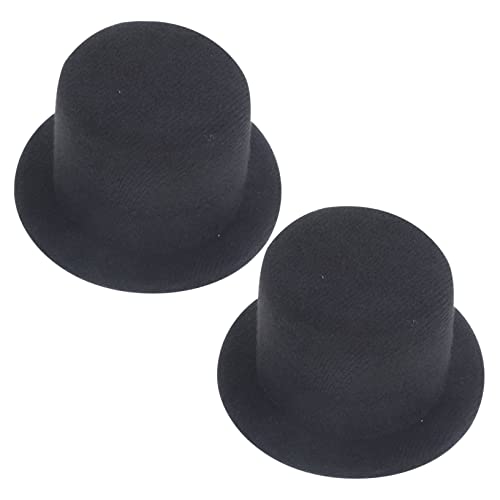 Kisangel 2 Stück Miniaturfilzhüte für Puppen Leichte DIY Bastel Hutkappen aus Schwarzem Filz Handgefertigte Mini Hüte für Puppenzubehör Kreative Dekoration für Bastelprojekte von Kisangel