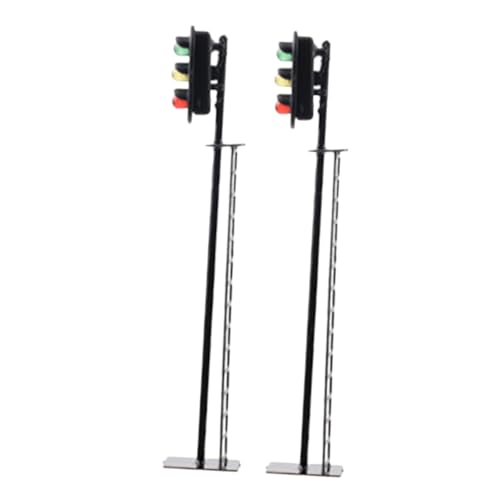 Kisangel 2 Stück Modellbahn Signalleuchte Puppenhaus Dekorationen Zugsignalmodelle Mikro Landschaftslampen Eisenbahn Signalleuchte Modelllampe Modellleuchte Schmuck Modell Ampel Schwarzes von Kisangel