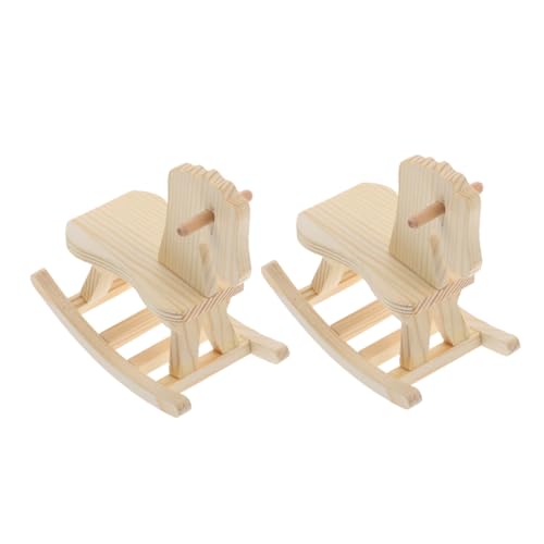Kisangel 2 Stück Montagemodellspielzeug für Holzpuzzle DIY lehrreich Schaukelpferd Figur Desktop-Montageornamente Modellbausätze hölzern Khaki von Kisangel