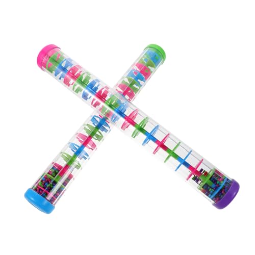 Kisangel 2 Stück Musikspielzeug Regen Musikinstrument Regengeräuschmacher Requisite Schlaginstrument Regengeräuschmacher Musikalisches Sinnesspielzeug Handschlaginstrumente Regenmacher von Kisangel