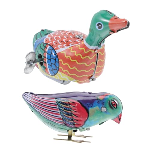 Kisangel 2 Stück Nostalgische Blechspielzeug Aufziehente Elster Wind Up Toys Langlebig Kompakt Dekoration mit Einfachem für Kinderpartys von Kisangel