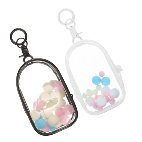 Kisangel 2 Stück PVC Transparente Aufbewahrungstasche mit Schlüsselanhänger Versiegelte Displayhülle für Mini Figuren Puppen und Kuscheltiere Langlebiger Schutz Vielseitig Einsetzbar von Kisangel