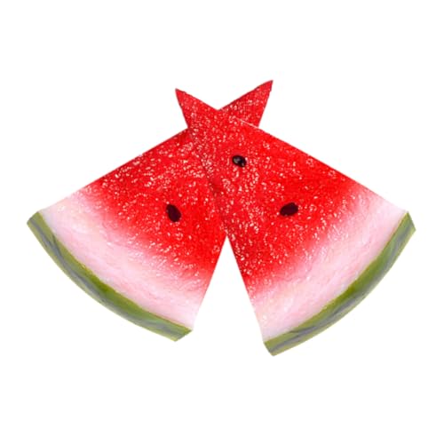 Kisangel 2 Stück PVC Wassermelonen Scheiben Modell Deko Accessoire Kreatives Wassermelonen Dekorationsobjekt für Kinderunterricht und Filmrequisiten von Kisangel
