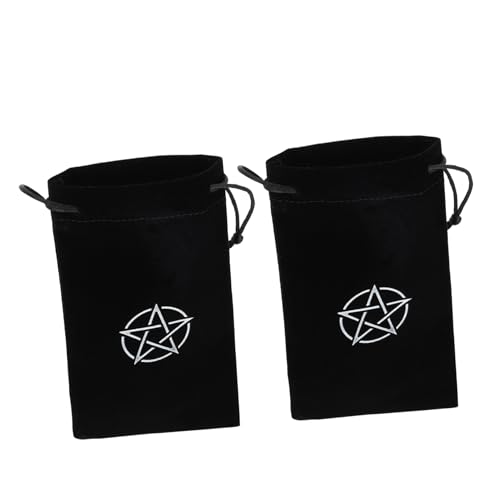 Kisangel 2 Stück Pentacle Tarot Aufbewahrungstasche Kordelzugbeutel aus Dickem Rutschfestem Stoff für Tarotkarten Leicht und Tragbar für Zuhause und Unterwegs von Kisangel