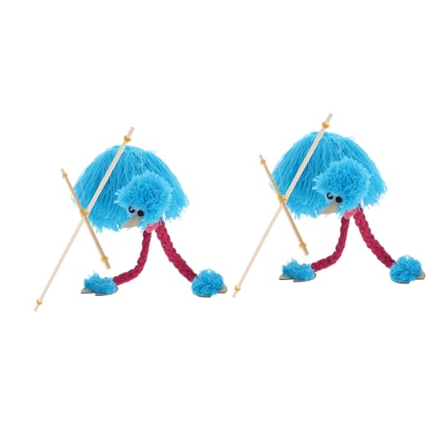 Kisangel 2 Stück Plüsch Strauß Marionetten Puppen mit Zugfaden Interaktive Holz Tier-handpuppen für Fördert Hand-Auge-koordination für Puppentheater und Spielerisches Lernen von Kisangel