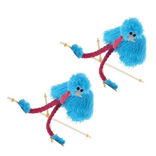 Kisangel 2 Stück Plüschpuppe Tierpuppe Marionette Vogelpuppe Kleinkindpuppen Menschenpuppen Straußpuppen Kinderhandpuppen Puppenspielzubehör Puppenspielspielzeug Himmelblaues von Kisangel