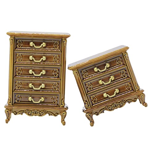 Kisangel 2 Stück Puppenhaus Möbel Retro Miniatur Schrank und Nachttisch aus Robustem Kunststoff Dekoratives Miniatur Display für Puppenhaus Zubehör und DIY Gestaltung Kisangel 2 Stück Puppenhaus Möbel Retro Miniatur Schrank und Nachttisch aus Robustem Kunststoff Dekoratives Miniatur Display für Puppenhaus Zubehör und DIY Gestaltung von Kisangel