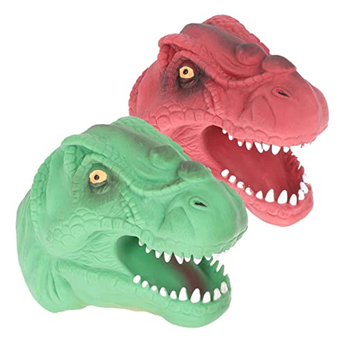 Kisangel 2 Stück Realistische Dinosaurier Handpuppen Teiliges Weiche Fingerpuppen für Interaktive Dinosaurier Spielzeuge für Rollenspiele und Geburtstagsfeiern von Kisangel