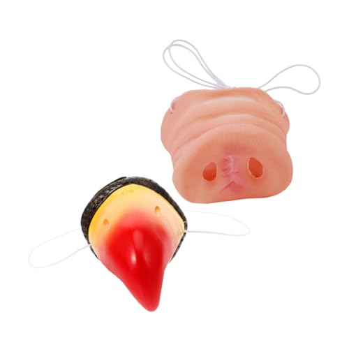 Kisangel 2 Stück Realistische Papagei Schweinenasen Requisiten Nasen Kostüm Zubehör für Halloween Fasching Theater Party Karneval Cosplay von Kisangel