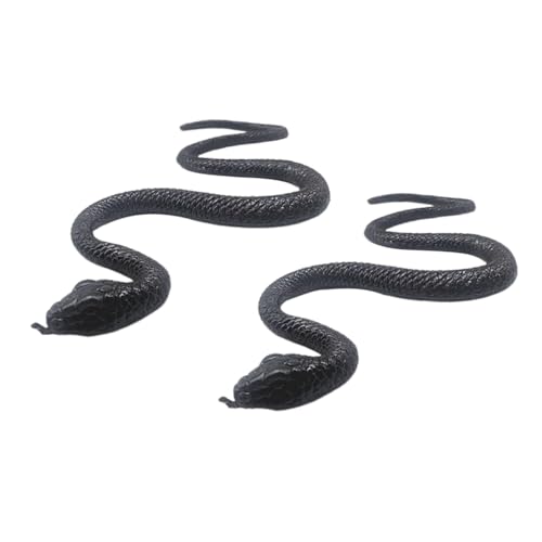 Kisangel 2 Stück Realistische Schwarze Schlangenmodelle aus Flexiblem TPR Langlebig und Detailgetreu Pädagogisches für Halloween Party Requisiten und Streiche von Kisangel