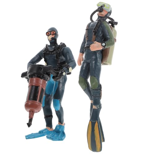 Kisangel 2 Stück Realistische Taucher Modelle Action Figuren Dekorative Unterwasser Ornamente Kompakte Pädagogisch Geeignet für Desktop Deko von Kisangel