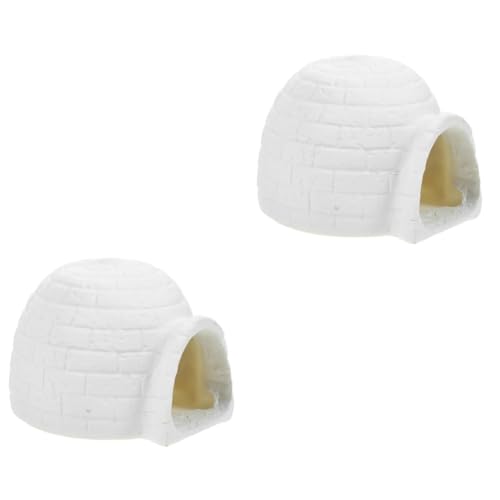 Kisangel 2 Stück Realistisches Resin Modell Miniatur Deko Figur Lernspielzeug Detailgetreues Polares Iglu für Schlafzimmer Wohnzimmer Tischdekoration von Kisangel