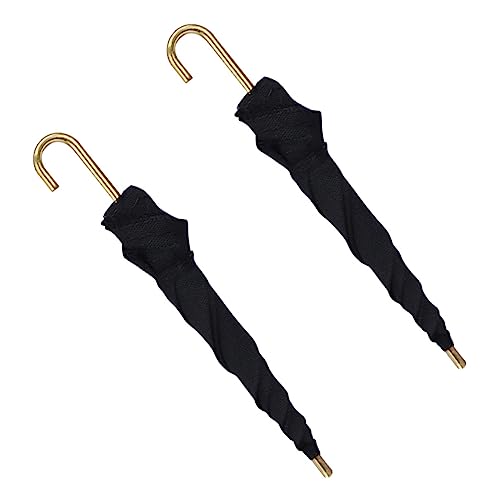 Kisangel 2 Stück Regenschirme für Puppenhäuser Dekorative Schwarze Mini Regenschirm Ornamente für Kreative Miniaturmodelle und Szenengestaltung von Kisangel