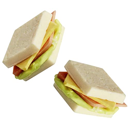 Kisangel 2 Stück Sandwich-Modell für kinderspielzeug spielzeuge für kindertag spielzeuge Puppenhauszubehör simulierte Sandwiches Mini-Essen Harz von Kisangel