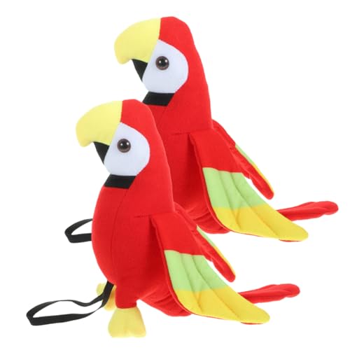 Kisangel 2 Stück Schulterpapierpuppe Plüsch Vogel auf Träger Papageien-Kostümzubehör ausgestopft Piratenpapagei auf der Schulter Papageienpuppe rot von Kisangel