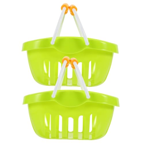 Kisangel 2 Stück Simulation Korb Weidenkorb Organizer Zur Aufbewahrung Von Kinderspielzeug Spielzeugbehälter Aufbewahrungskorb Lagerung Vorgeben Yellow Abs von Kisangel