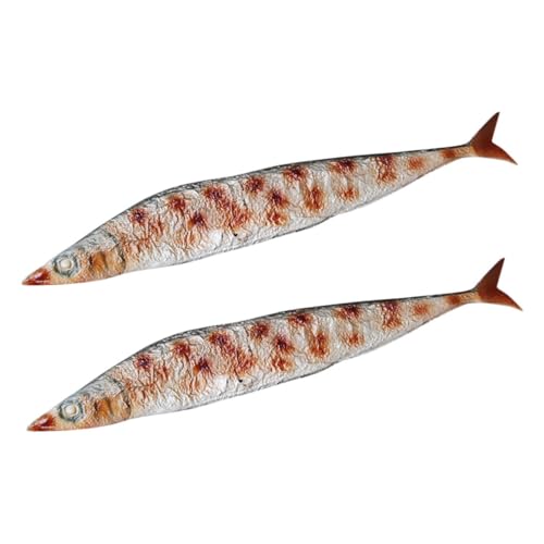 Kisangel 2 Stück Simulierter gegrillter Fisch künstlich Gefälschter gebratener Fisch für vorgibt Essen Probieren Simulation Braten PVC von Kisangel