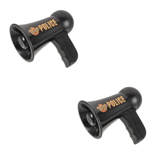 Kisangel 2 Stück Sirene Megaphonspielzeug Kind Trompetensprecher Klangtrompete Trompetenverstärker Offizierstrompete Modell Trompete Kleid Trompete Plastik Black von Kisangel
