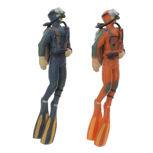 Kisangel 2stücke Miniatur Taucher Figuren Für Aquariumdekoration Realistische Taucher Ornamente Für Fischbehälter Langlebig Und Aquarienaccessoires von Kisangel