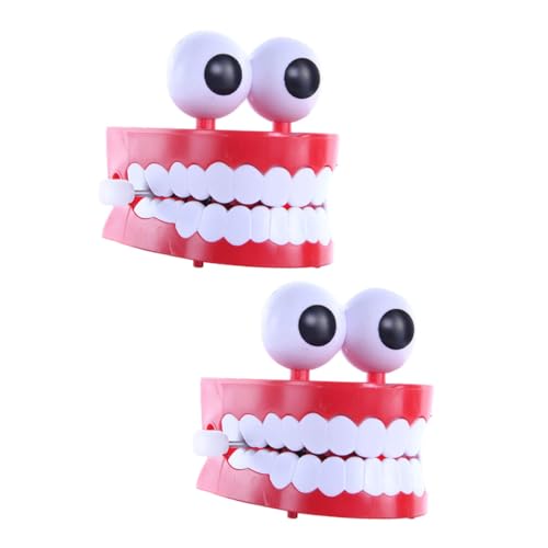 Kisangel 2 Stück Teiliges Aufziehspielzeug für Lustiges Wind up Chattering Toy Stressabbau und Sensorisches Glatte Oberfläche Geschenk und Neuheitsspielzeug von Kisangel