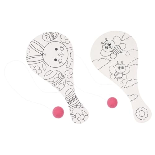 Kisangel 2 Stück Teiliges DIY Holz Paddle Ball Malpaddel Holzspielzeug zum Bemalen Hand Auge Koordination Kreatives Basteln für Jungen und Mädchen Kisangel 2 Stück Teiliges DIY Holz Paddle Ball Malpaddel Holzspielzeug zum Bemalen Hand Auge Koordination Kreatives Basteln für Jungen und Mädchen von Kisangel