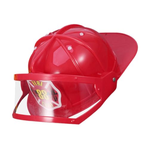 Kisangel 2 Stück Teiliges Feuerwehrhelm für Verstellbar mit Elastischem Band Leichter Roter Feuerwehrhut aus Sicherem Kunststoff für Rollenspiele Mottopartys und Kreative Kostümideen von Kisangel